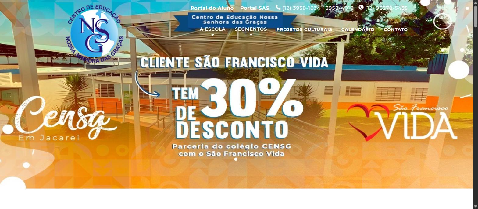 Captura da página inicial de censg.org.br
